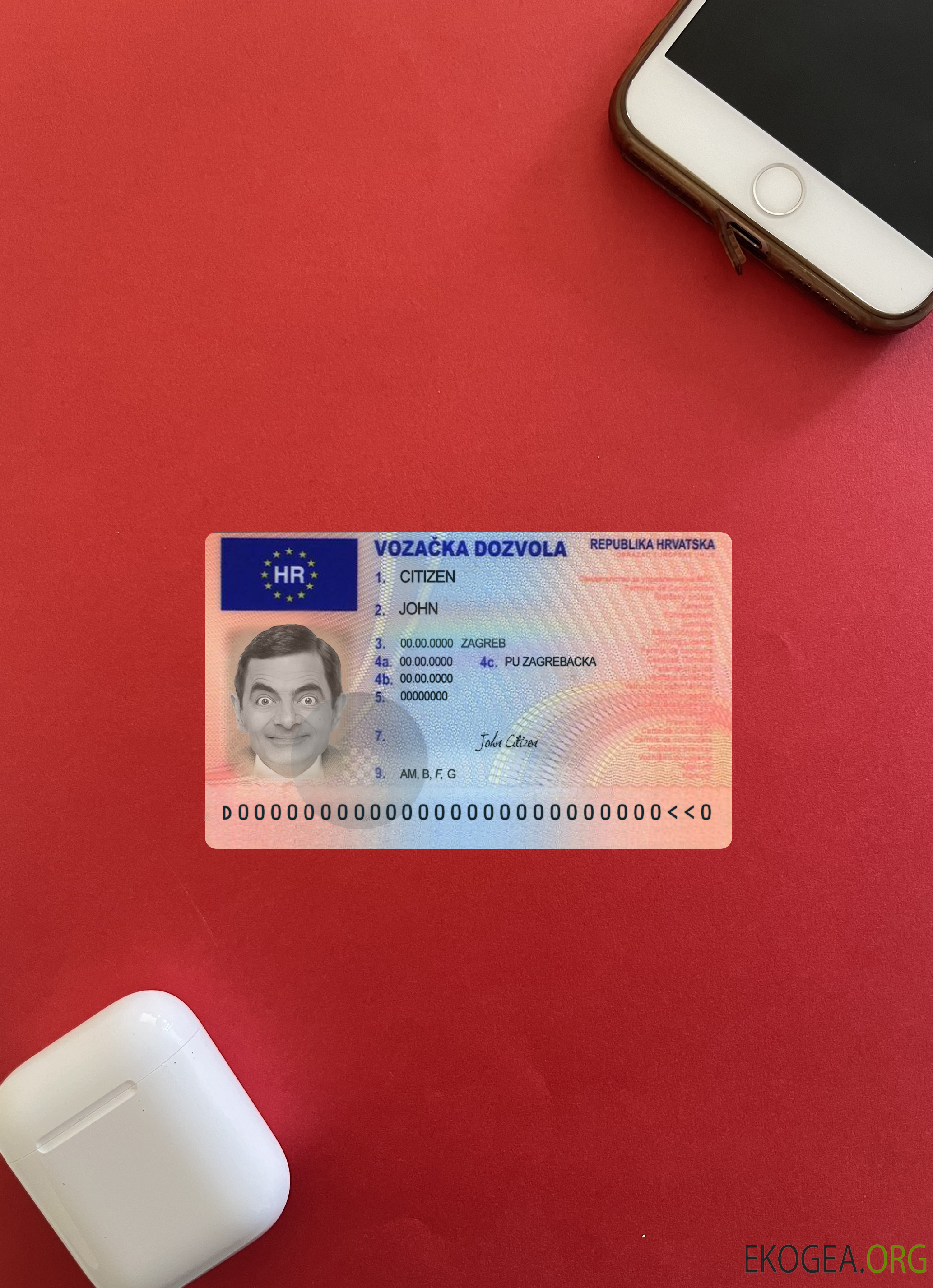 Permis de conduire croate version 2 photolook recto